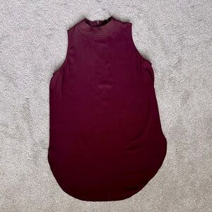 {Loft} Burgundy Tunic Split Side Tank